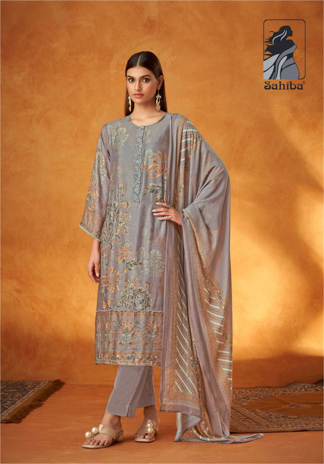 Yasmin By Sahiba Muslin Silk Digital Printed Dress Material Wholesalers In Delhi